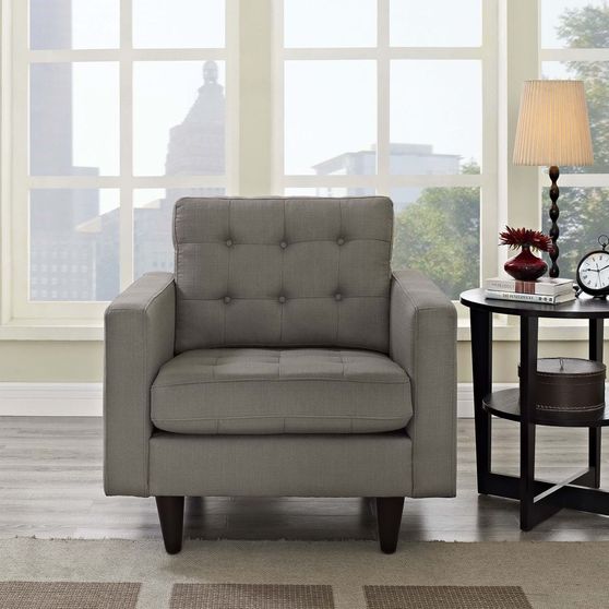 Quality granite gray fabric upholstered chair