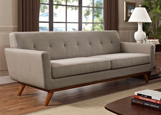 Granite fabric tufted back contemporary couch