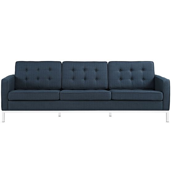 Azure quality fabric retro style sofa