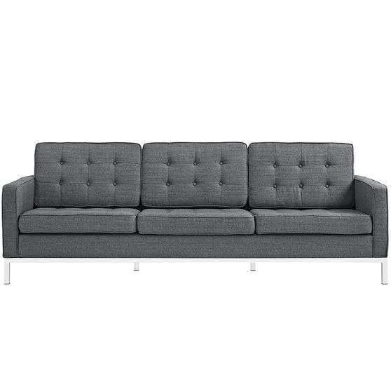 Gray quality fabric retro style sofa