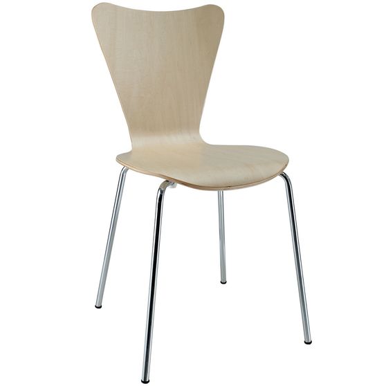 Minimalistic casual side dining chair in natural