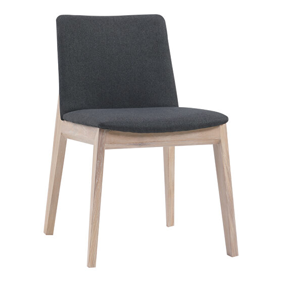 Mid-century modern oak dining chair dark gray-m2