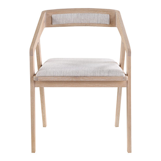 Mid-century modern oak arm chair light gray