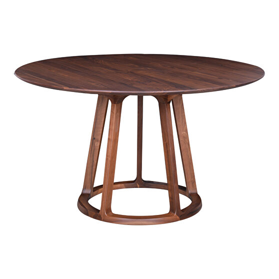 Mid-century modern round dining table walnut