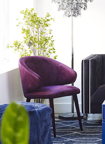Art deco dining chair purple