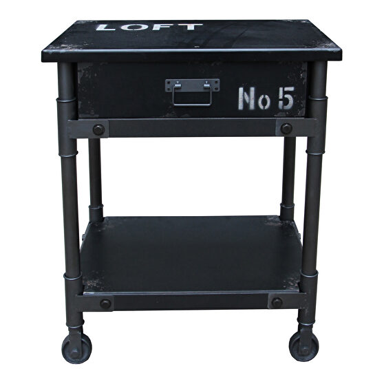 Industrial 1 drawer cabinet black