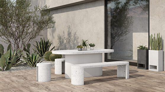 Contemporary outdoor dining table