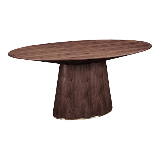 Contemporary oval dining table walnut