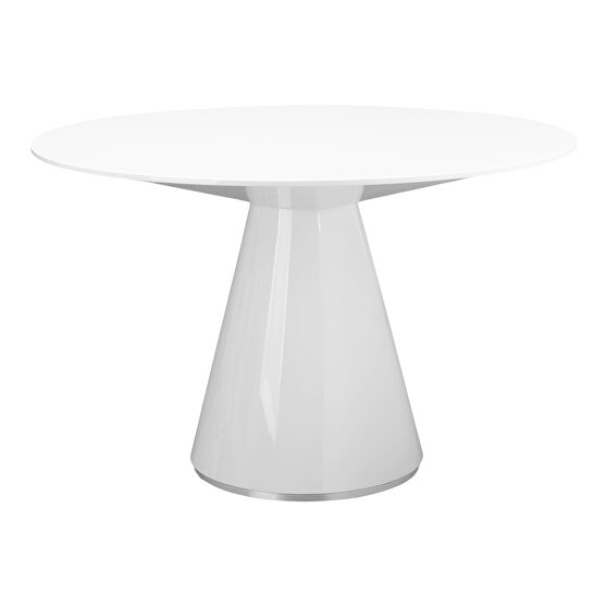 Contemporary dining table round white