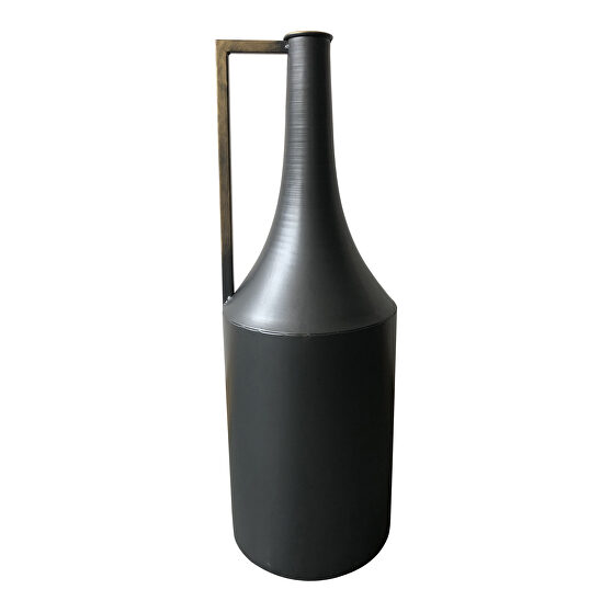 Industrial metal vase black