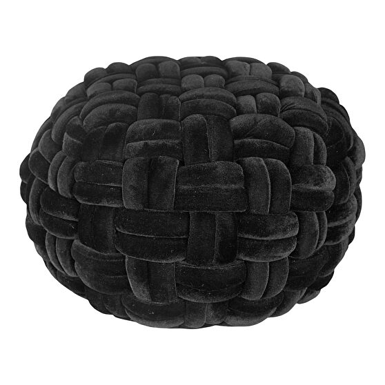 Contemporary velvet pouf black