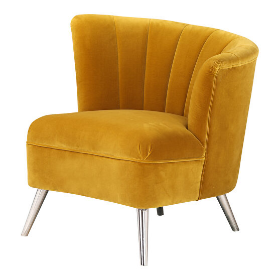 Retro accent chair right yellow