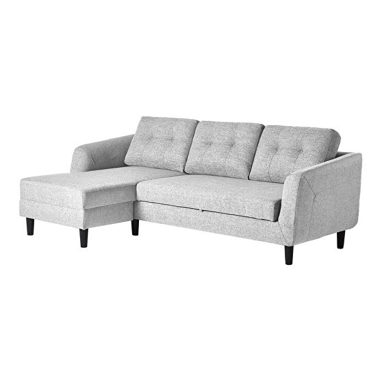 Contemporary sofa bed with chaise light gray left