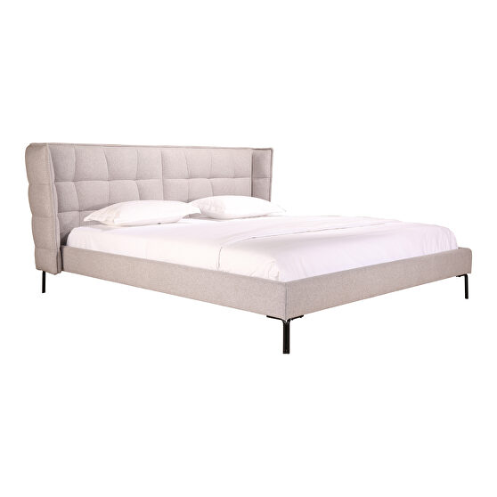 Contemporary queen bed gray