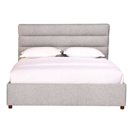 Contemporary queen bed light gray