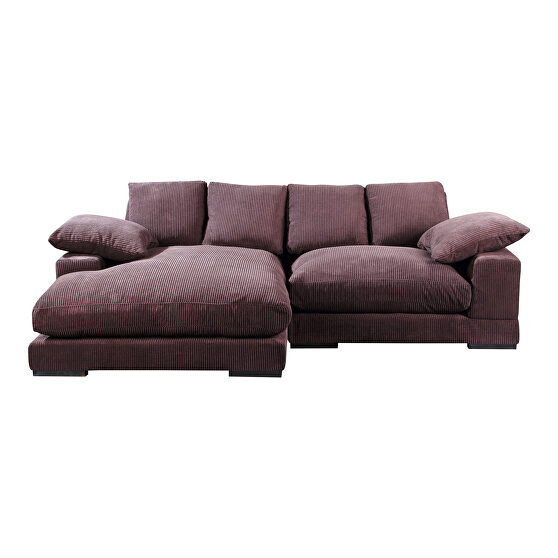 Contemporary reversible sectional in corduroy fabric