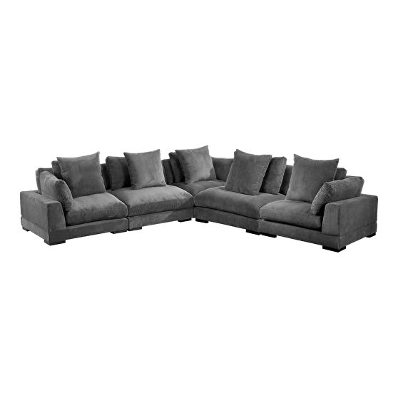 Contemporary classic l modular sectional charcoal