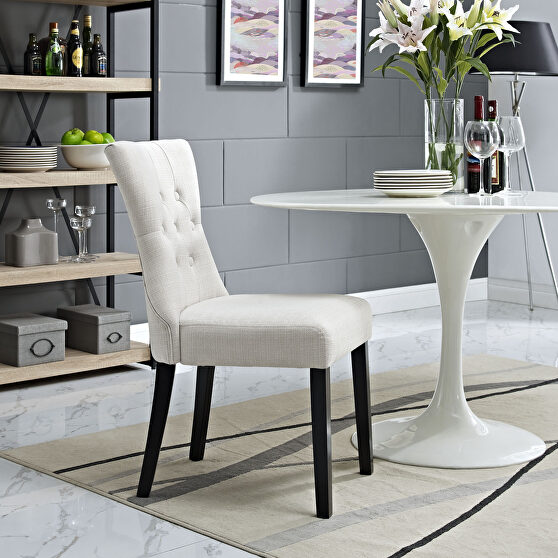 Dining side chair in beige
