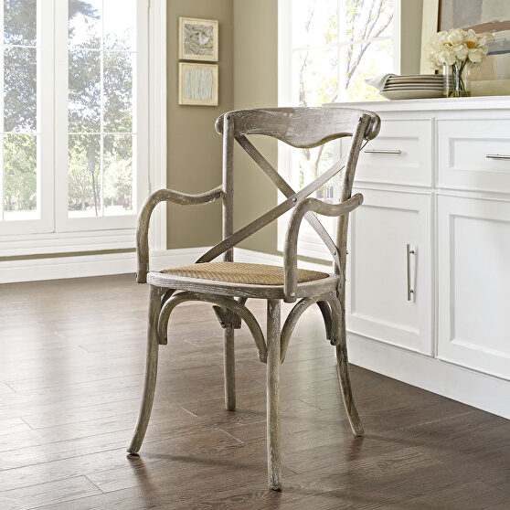 Dining armchair in gray