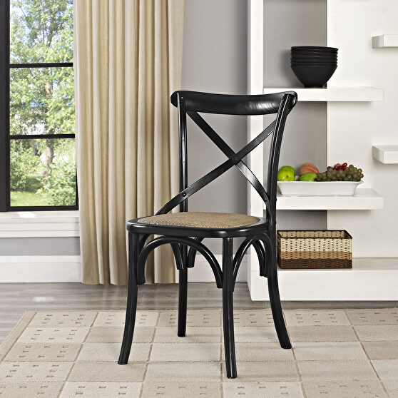 Dining side chair in black