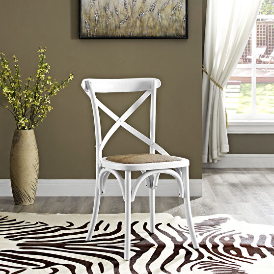 Dining side chair in white