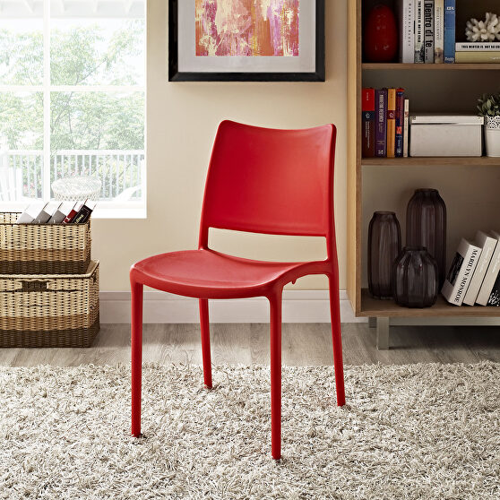 Dining side chair in red