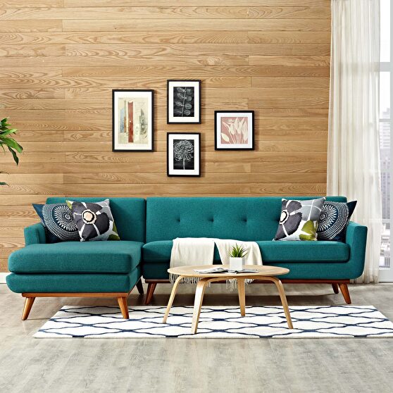 Left-facing sectional sofa in teal