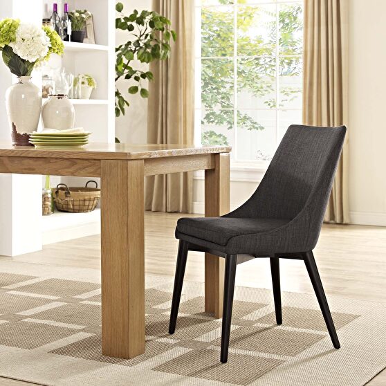 Fabric dining chair in brown
