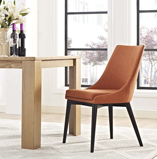 Fabric dining chair in orange