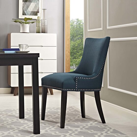 Fabric dining chair in azure