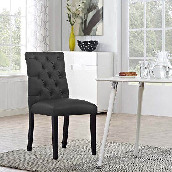 Vinyl dining chair in black