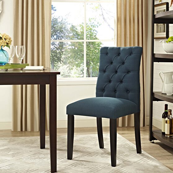 Fabric dining chair in azure