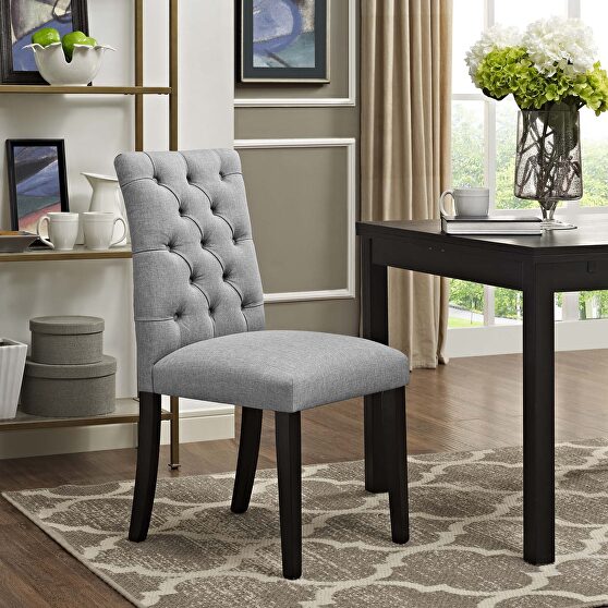 Fabric dining chair in light gray