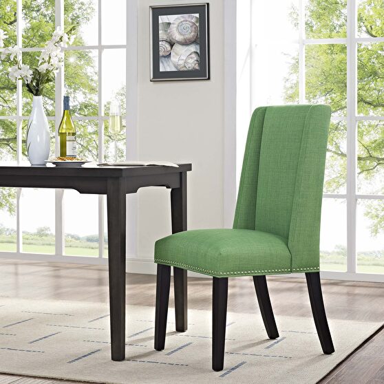 Fabric dining chair in kelly green