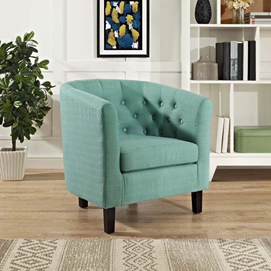 Upholstered fabric armchair in laguna