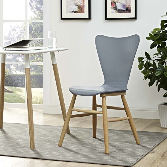 Wood dining chair in gray