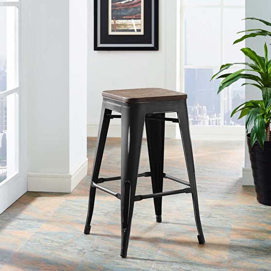 Metal counter stool in black
