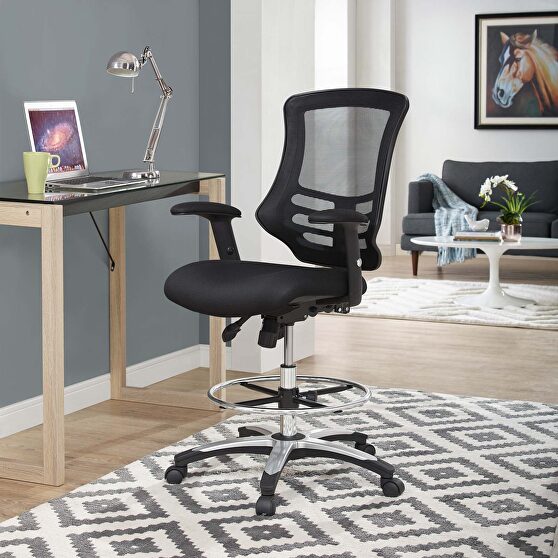 Mesh drafting chair in black