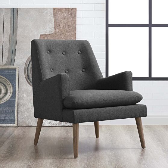 Leisure upholstered lounge chair in gray
