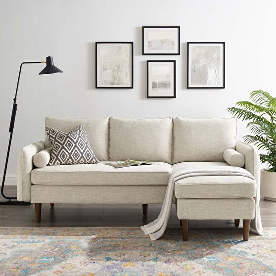 Right or left sectional sofa in beige
