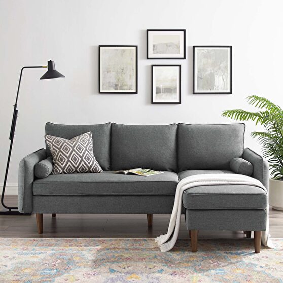 Right or left sectional sofa in gray
