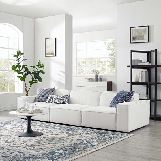 Piece sectional sofa in white