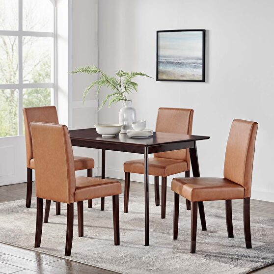 5 piece dining set in cappuccino tan