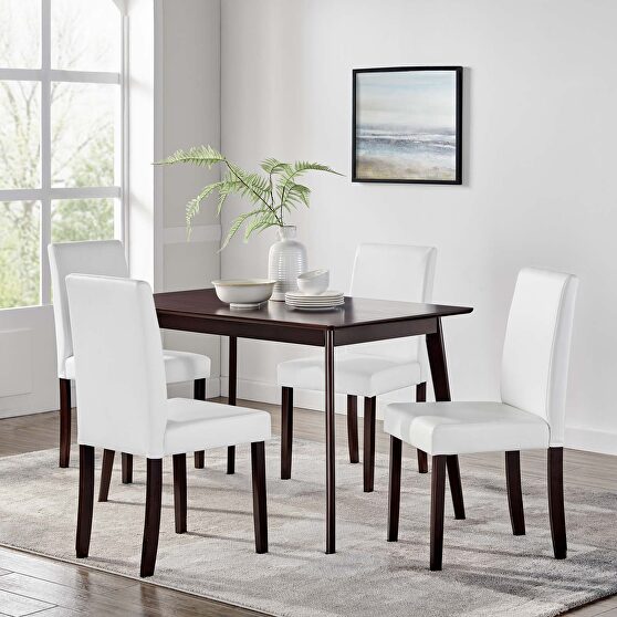 5 piece dining set in cappuccino white