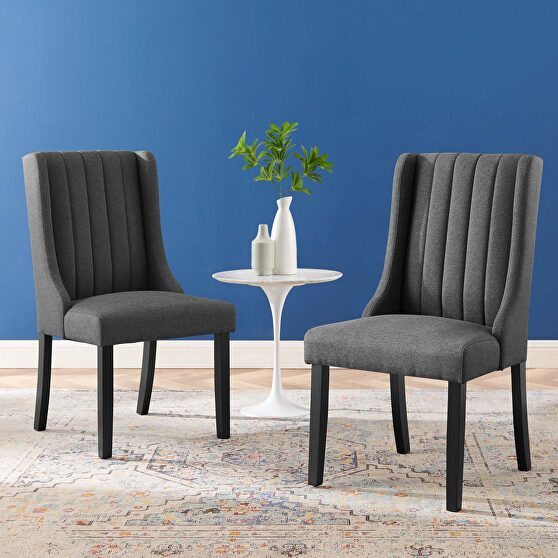 Parsons fabric dining side chairs - set of 2 in gray