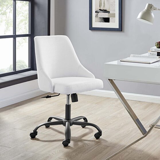 Swivel upholstered office chair in black white