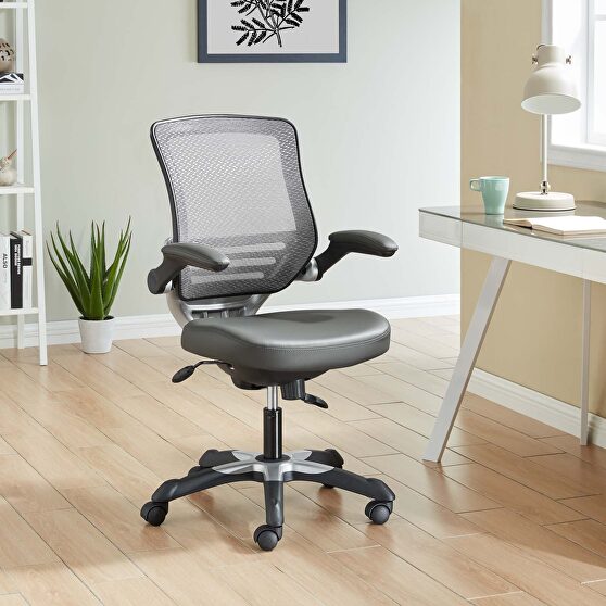 Vinyl office chair in gray