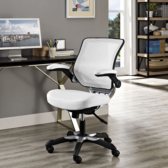 Vinyl office chair in white