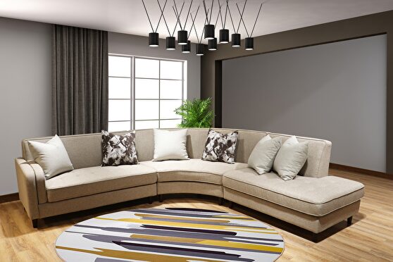 Polyester fabric left-facing gray quality sectional sofa