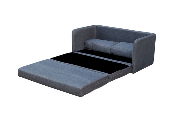Gray fabric sleeper convertible loveseat